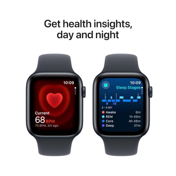 Apple Watch SE (2nd Gen, 2023) [GPS 44mm] Smartwatch with Midnight Aluminum Case with Midnight Sport Band. Fitness & Sleep Tracker, Crash Detection, Heart Rate Monitor, Retina Display - Image 4